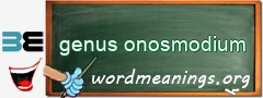 WordMeaning blackboard for genus onosmodium